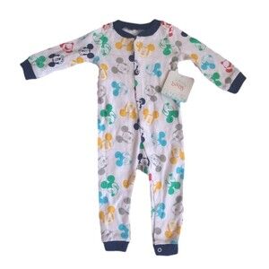 NWT Disney Baby Mickey Mouse Print Romper One Piece Footless Outfit sz 3-6M Boys